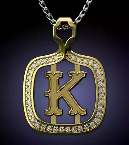 K Letter Pendant