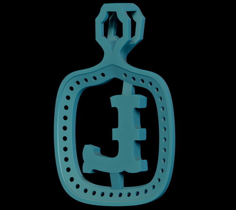 L Letter Pendant 3D print model_6