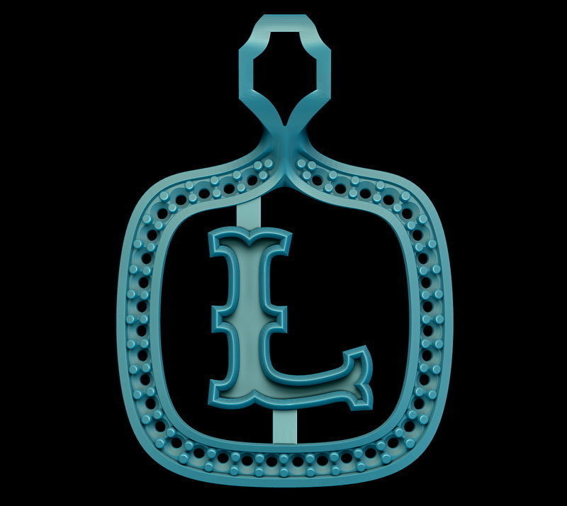 L Letter Pendant 3D print model_2