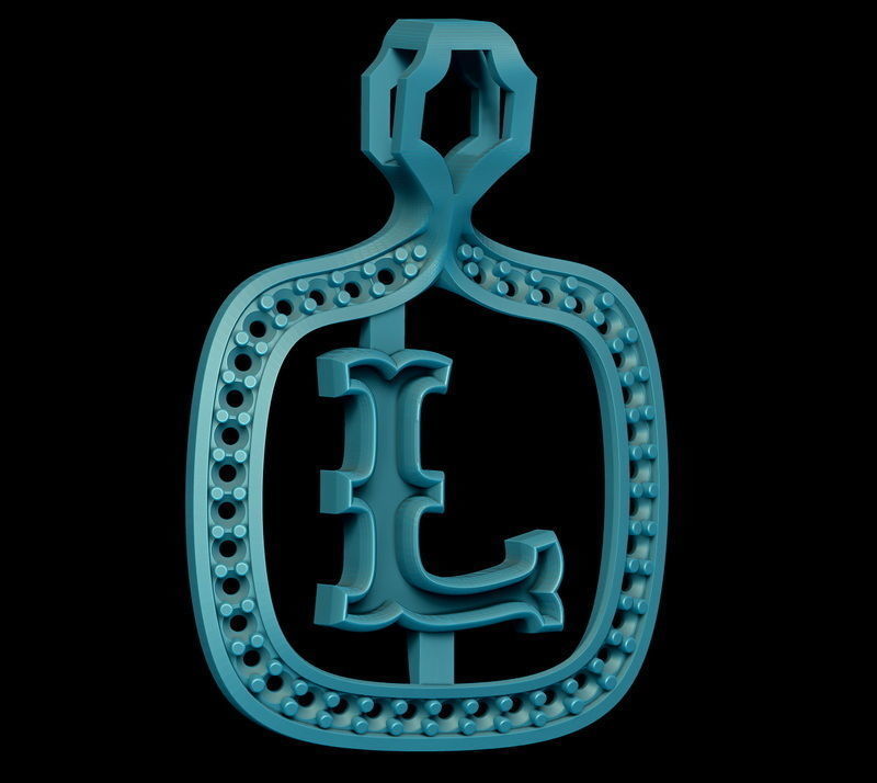 L Letter Pendant 3D print model_3
