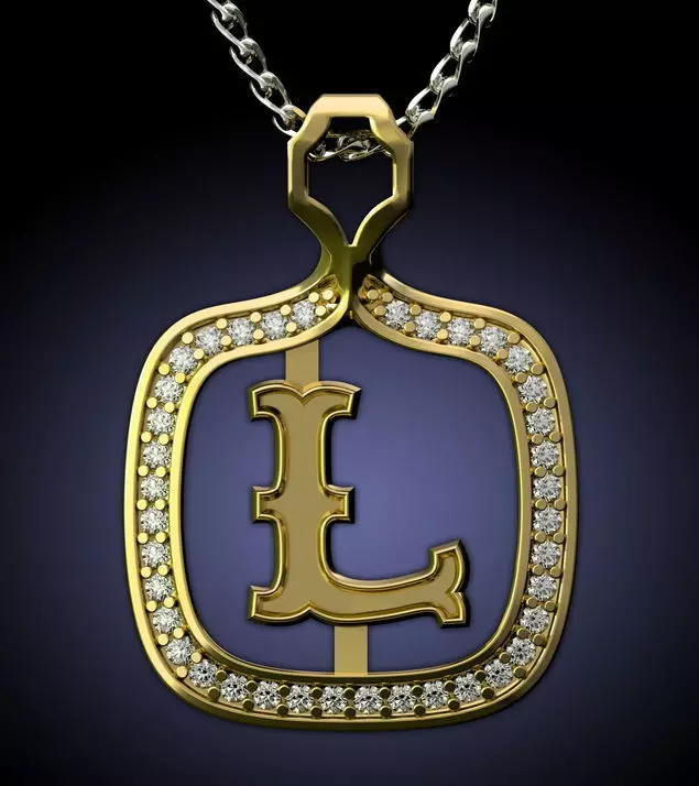 L Letter Pendant 3D print model_0