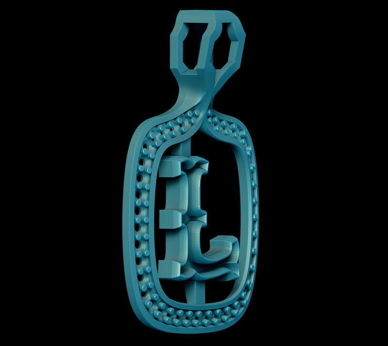 L Letter Pendant 3D print model_4