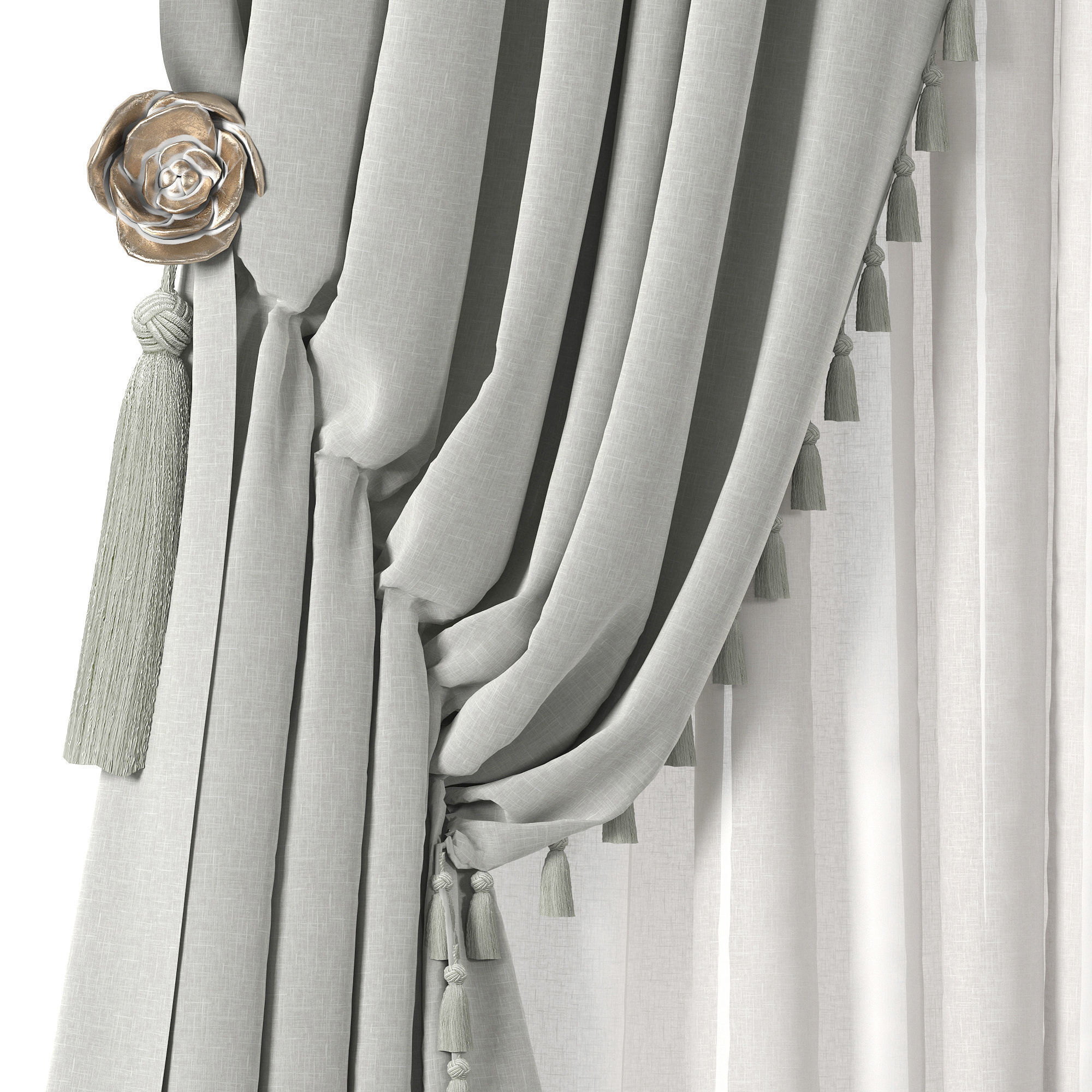 classical curtain 3D model_9