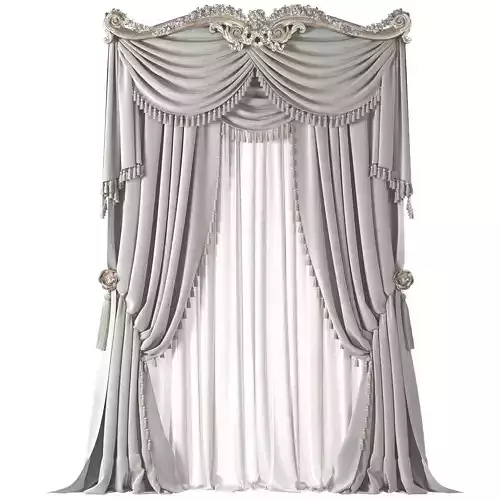 classical curtain 3D model