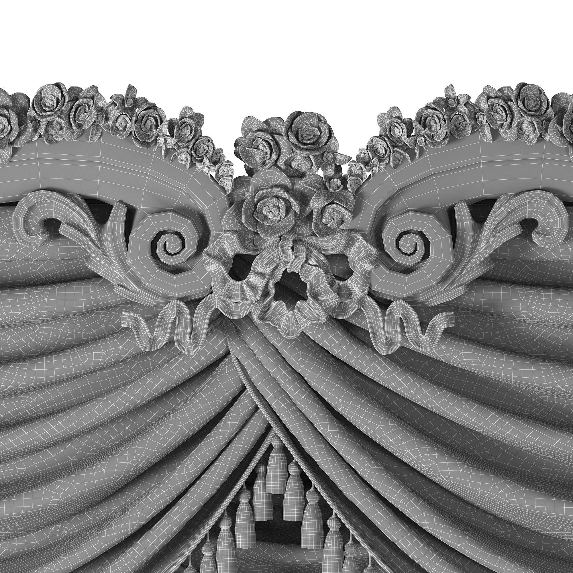 classical curtain 3D model_7