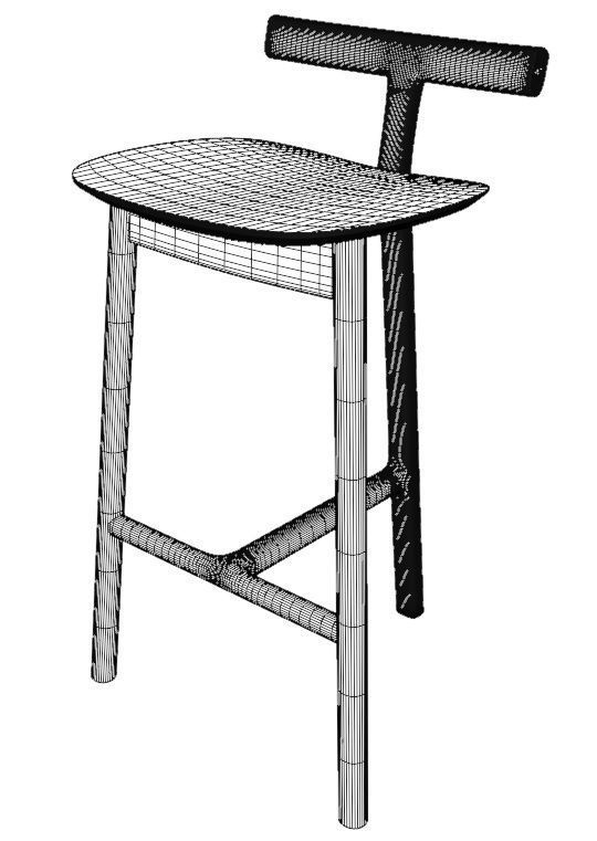 Bar chair Stool 3d model  3D model_10