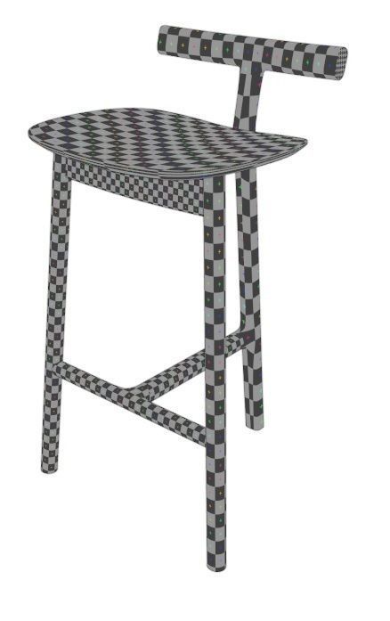 Bar chair Stool 3d model  3D model_11