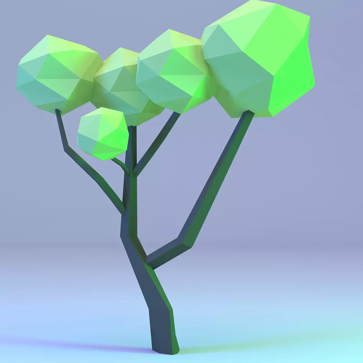 Low Poly Polygon Tree 2 Low-poly 3D model_0