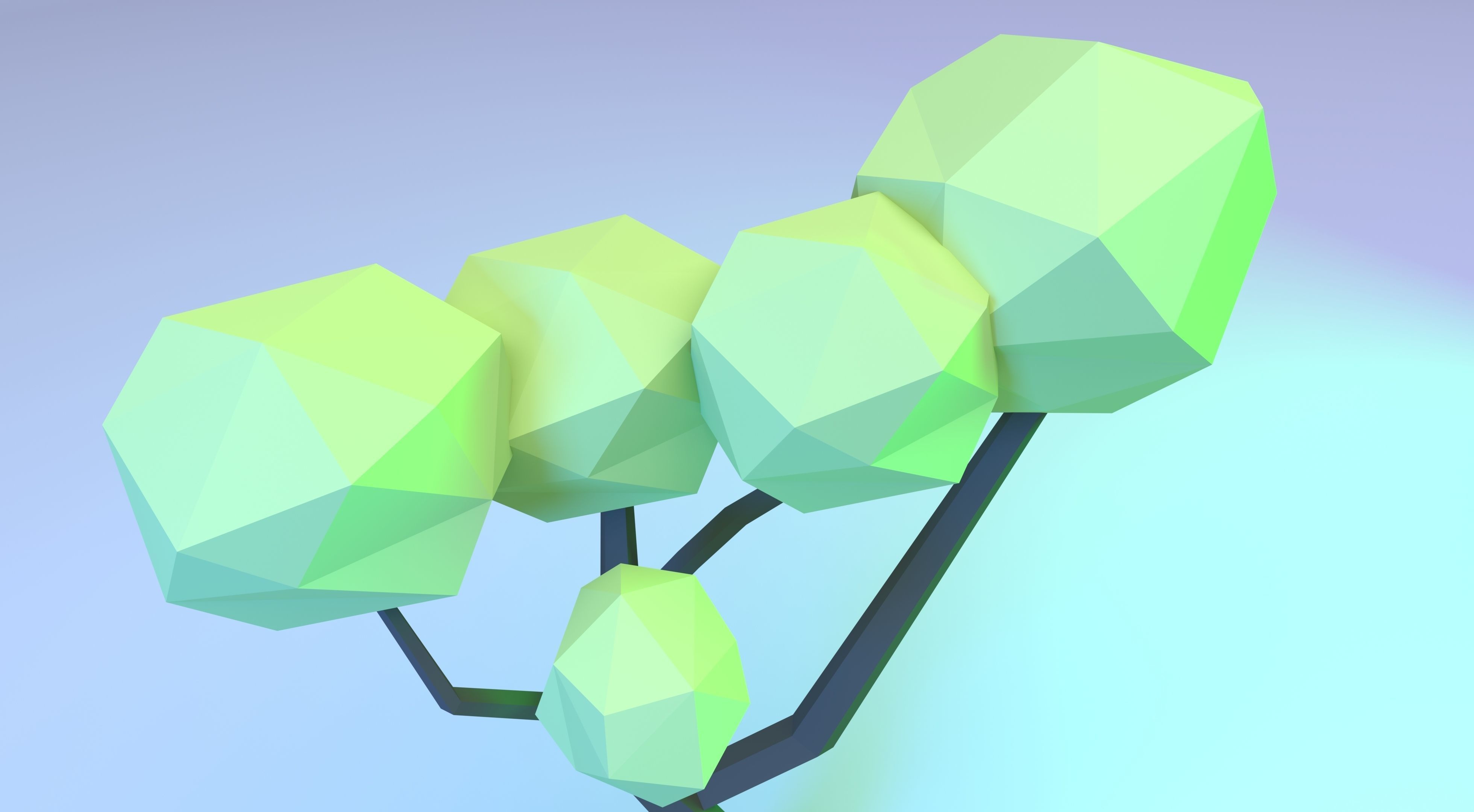 Low Poly Polygon Tree 2 Low-poly 3D model_5