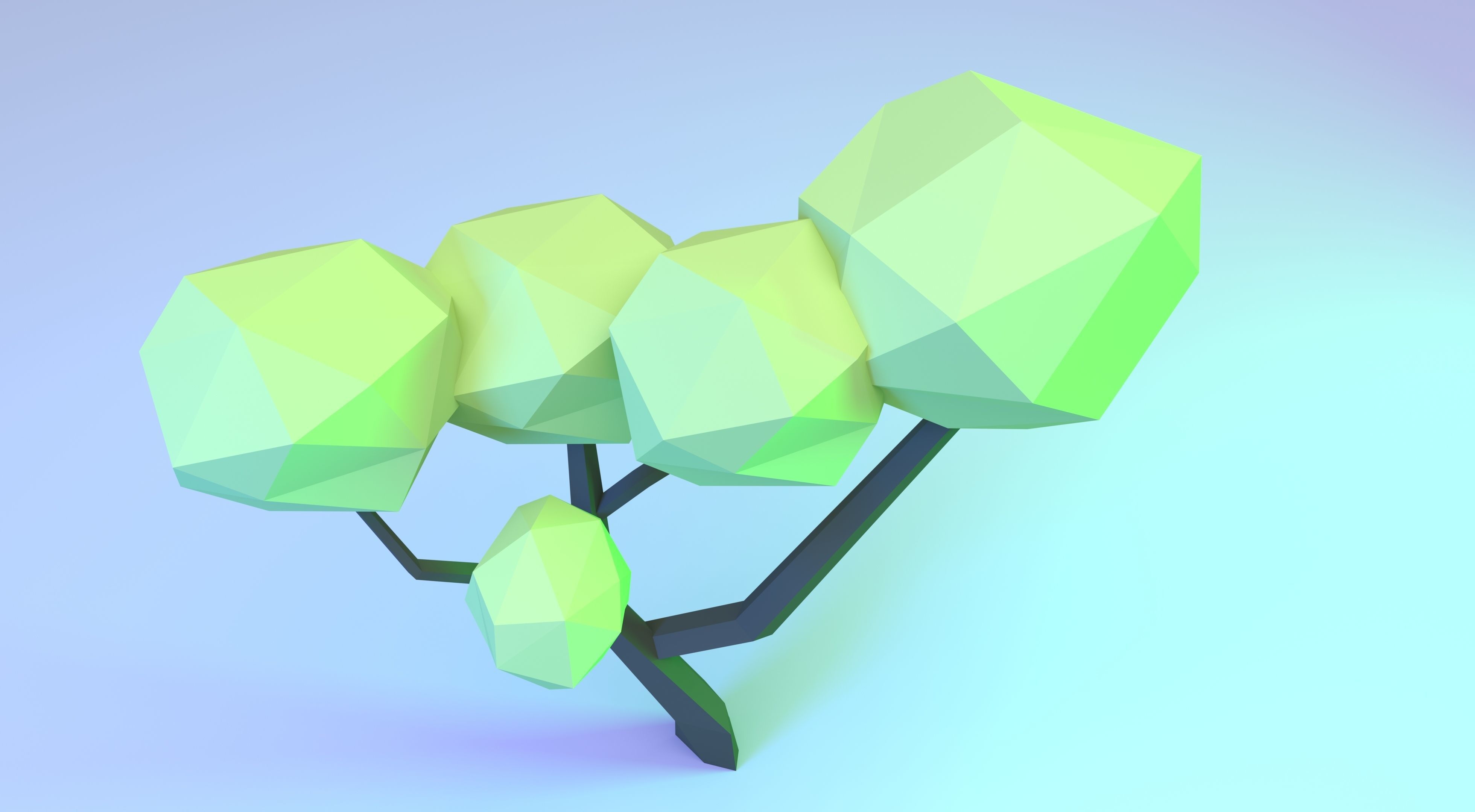 Low Poly Polygon Tree 2 Low-poly 3D model_3