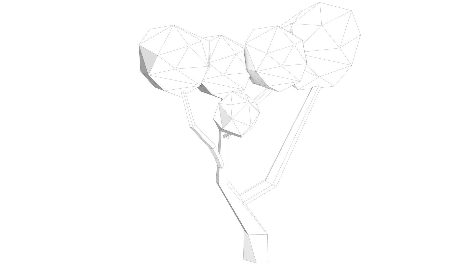 Low Poly Polygon Tree 2 Low-poly 3D model_8