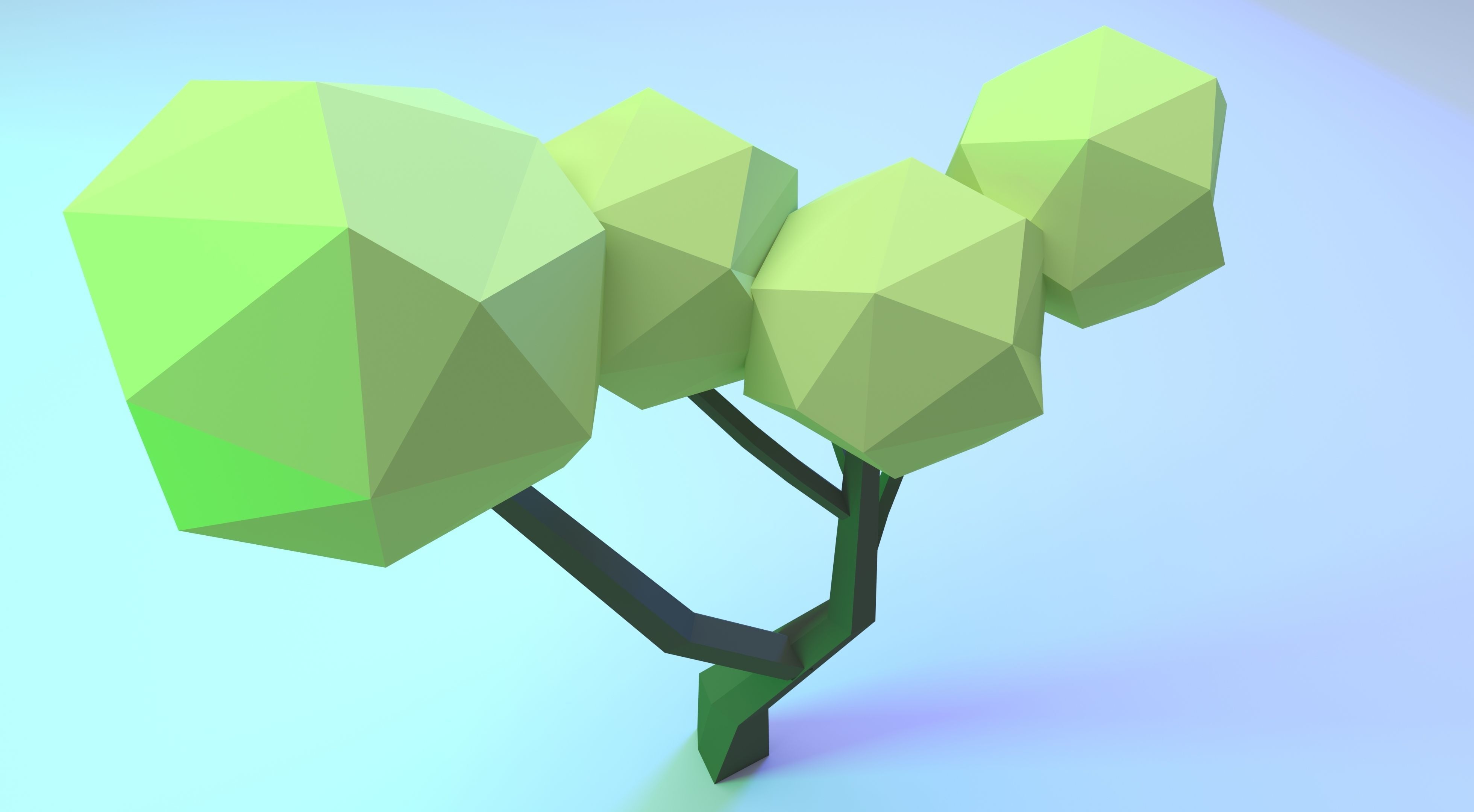 Low Poly Polygon Tree 2 Low-poly 3D model_6