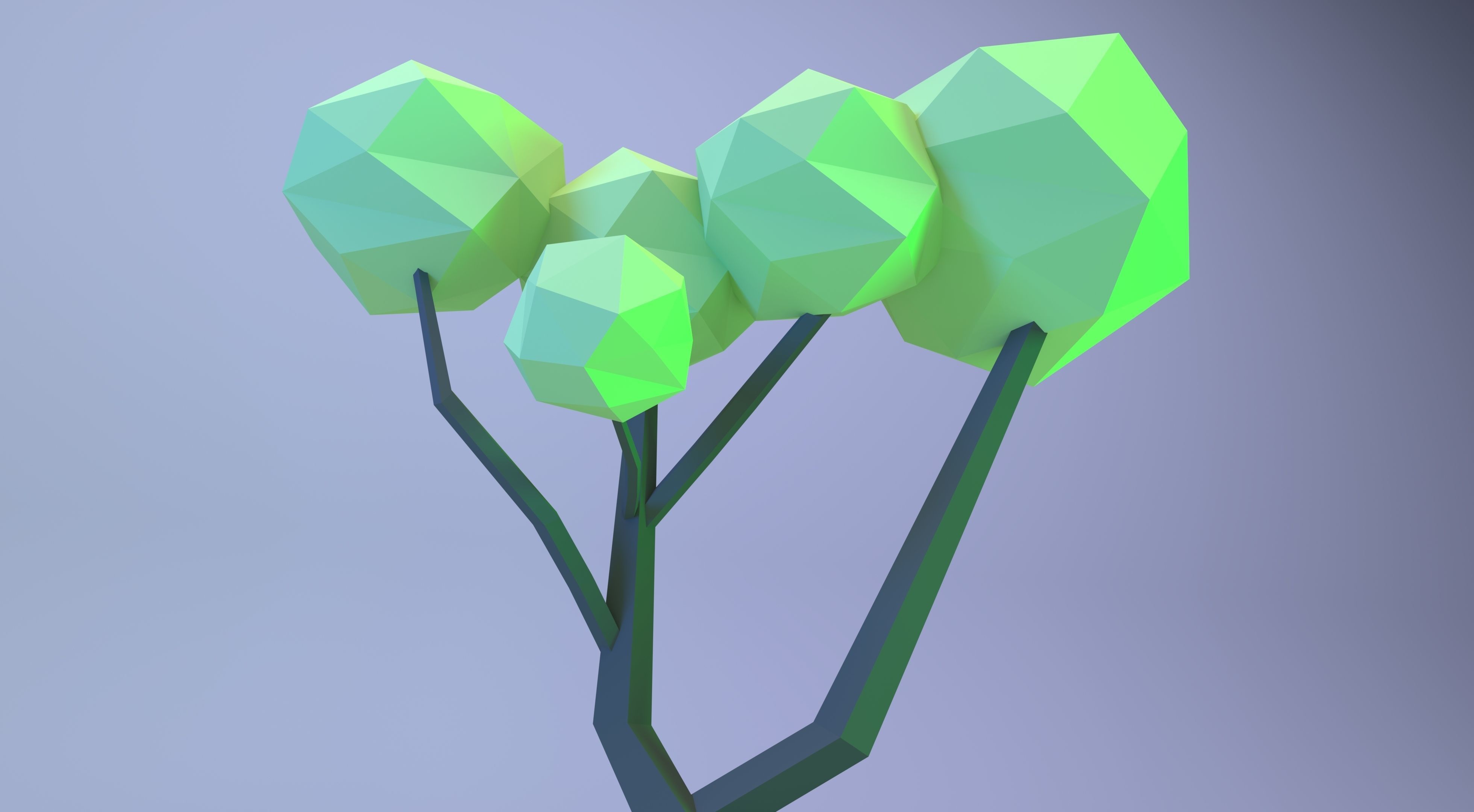 Low Poly Polygon Tree 2 Low-poly 3D model_4