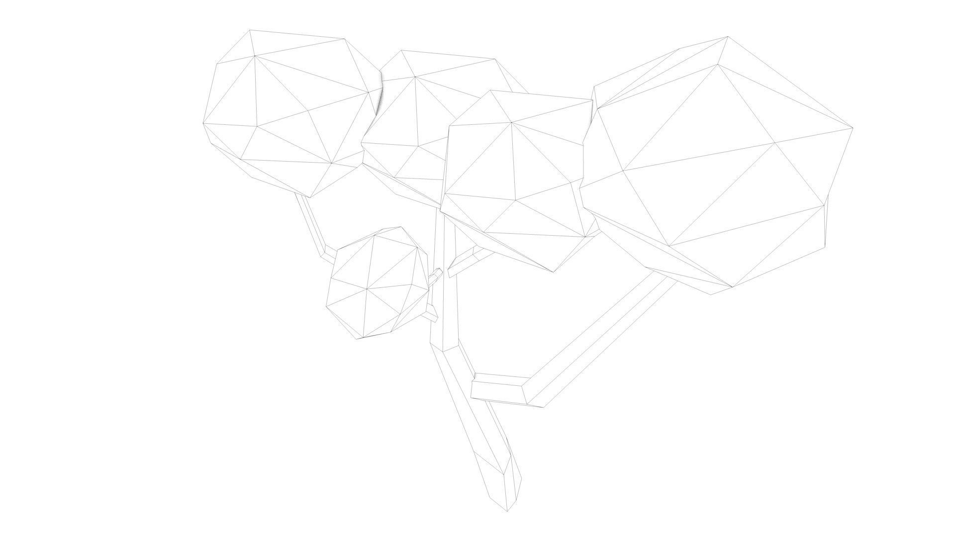 Low Poly Polygon Tree 2 Low-poly 3D model_9