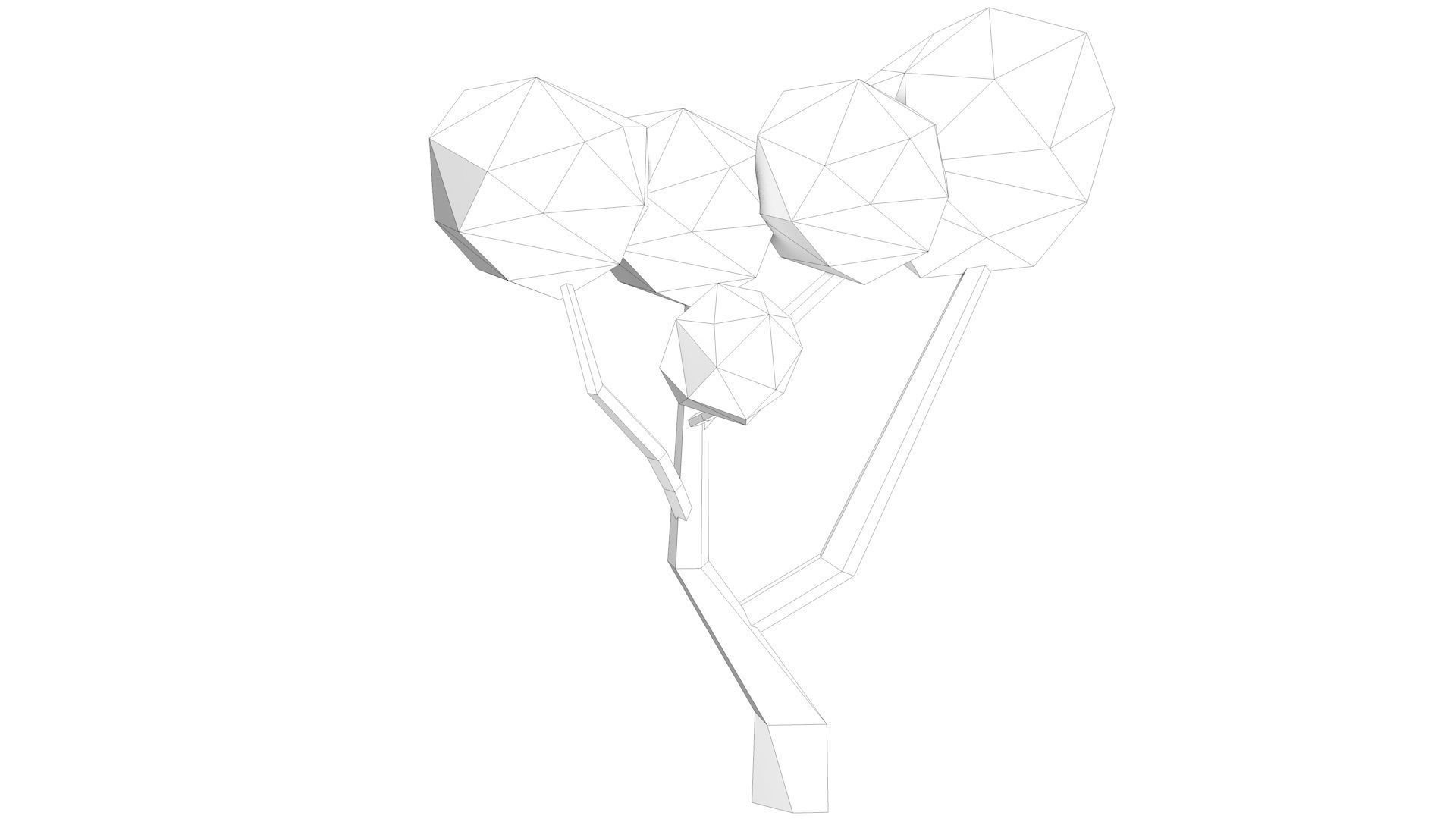 Low Poly Polygon Tree 2 Low-poly 3D model_7