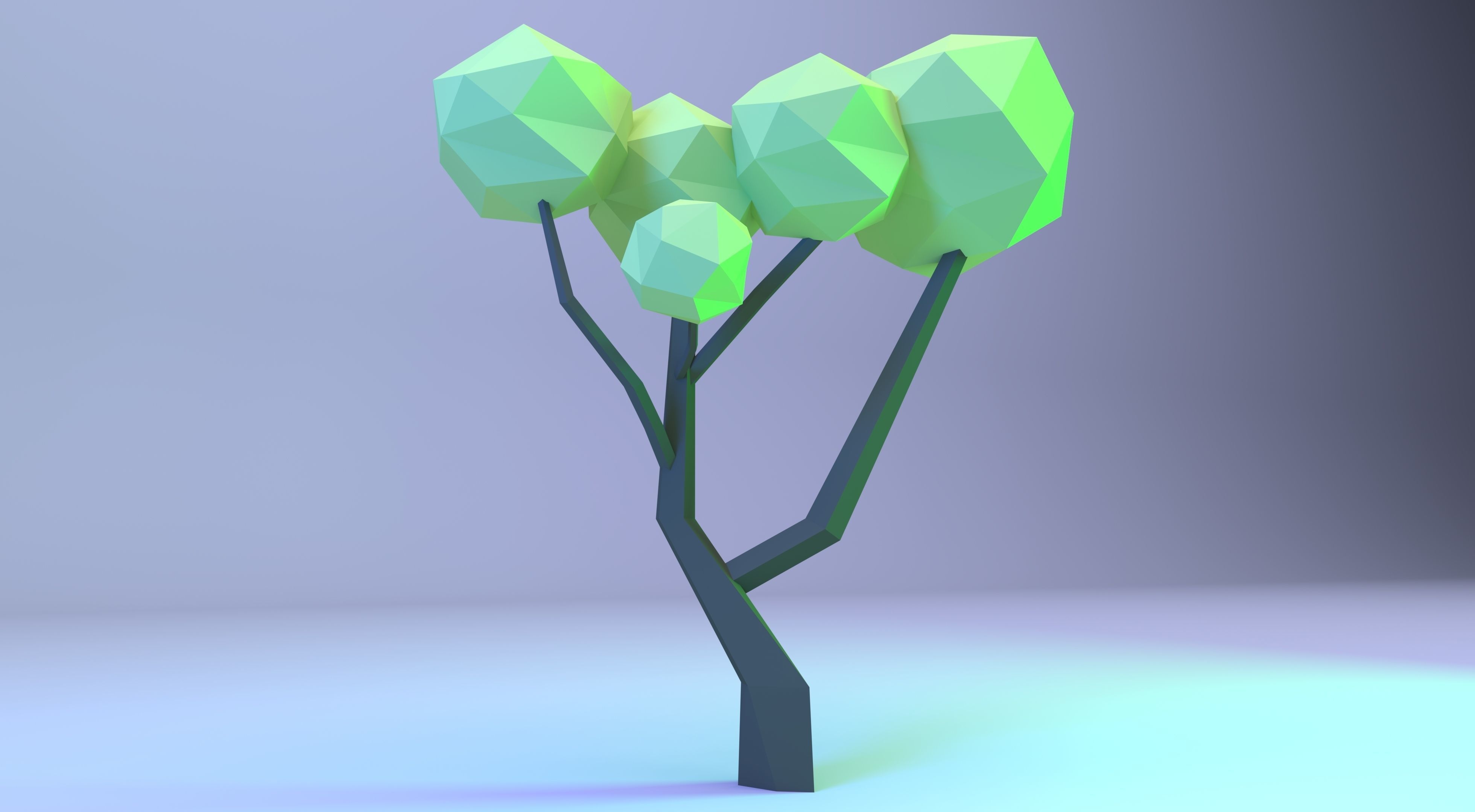 Low Poly Polygon Tree 2 Low-poly 3D model_2