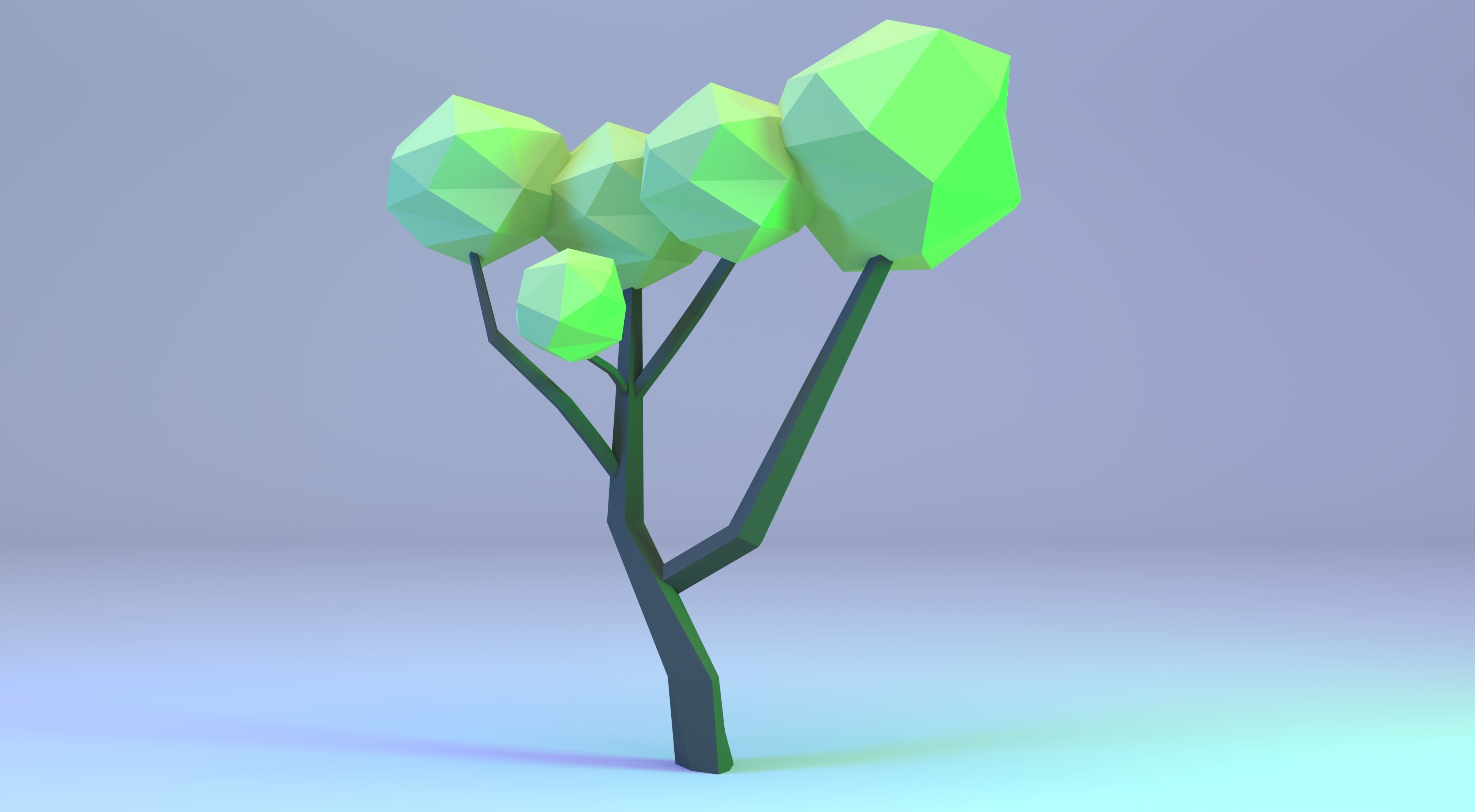 Low Poly Polygon Tree 2 Low-poly 3D model_1