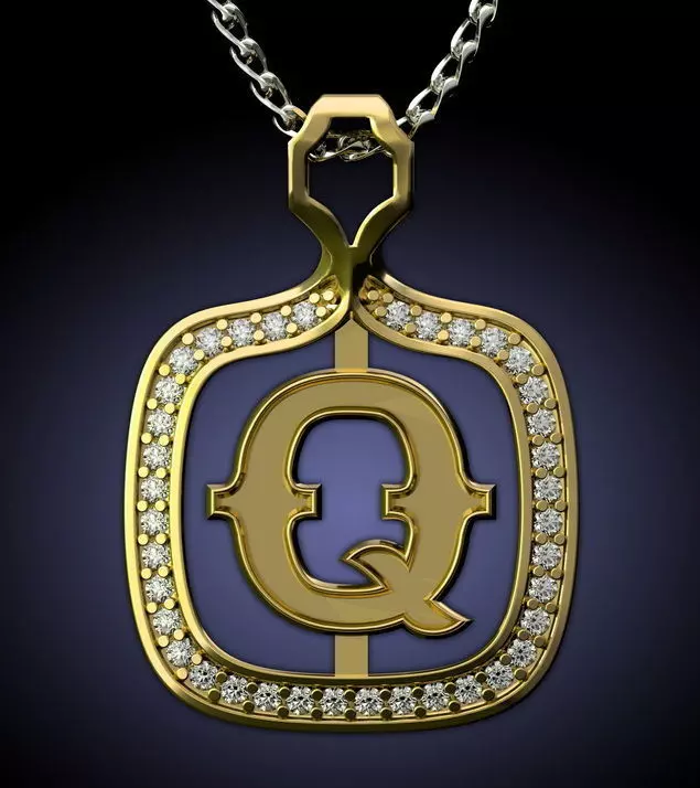 Q Letter Pendant 3D print model