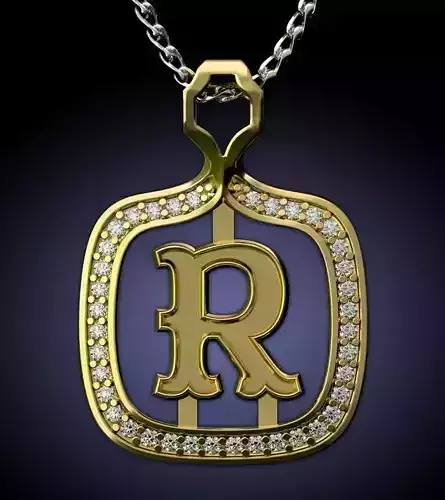 R Letter Pendant