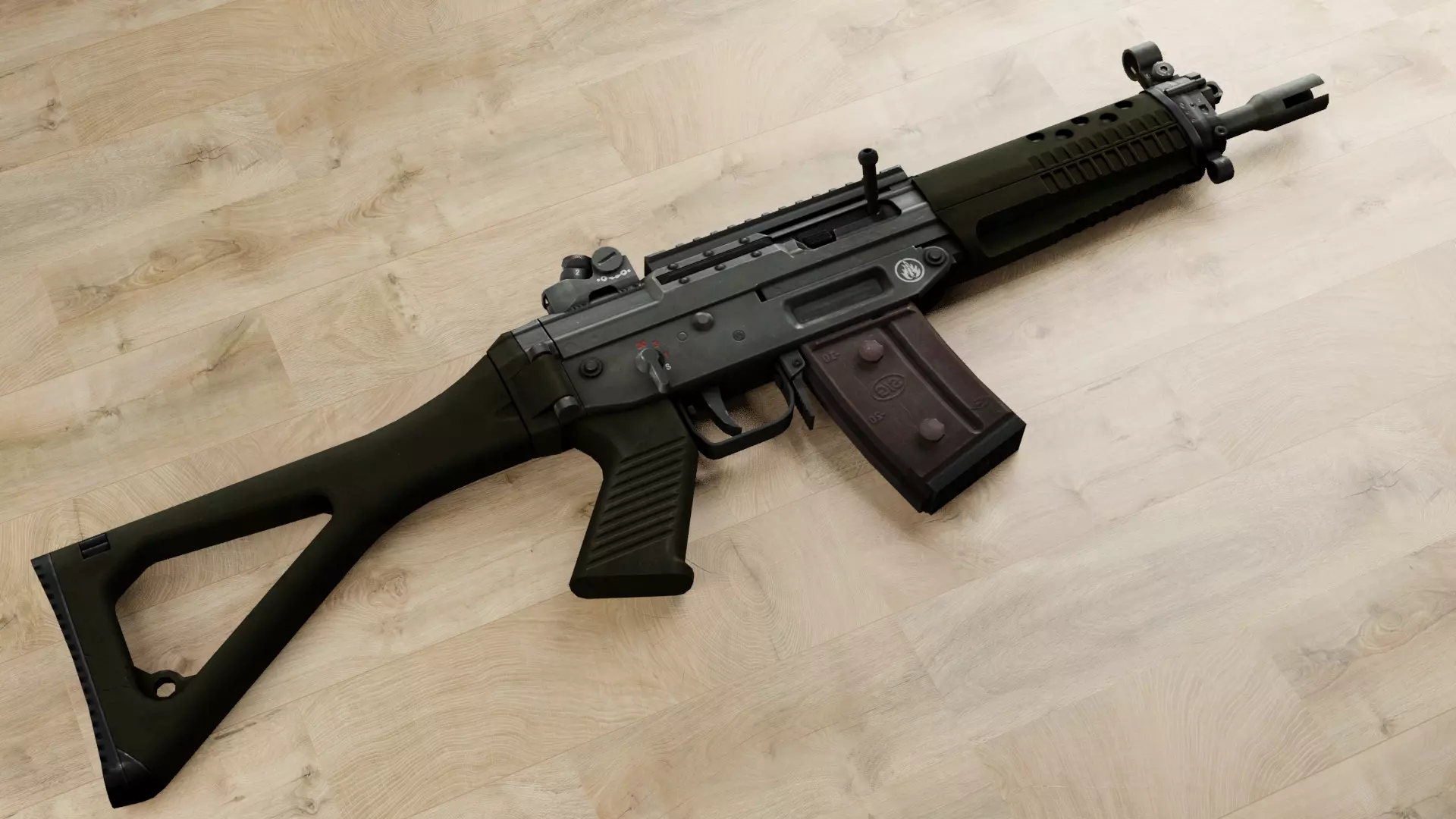 sg550 weapon Free low-poly 3D model
