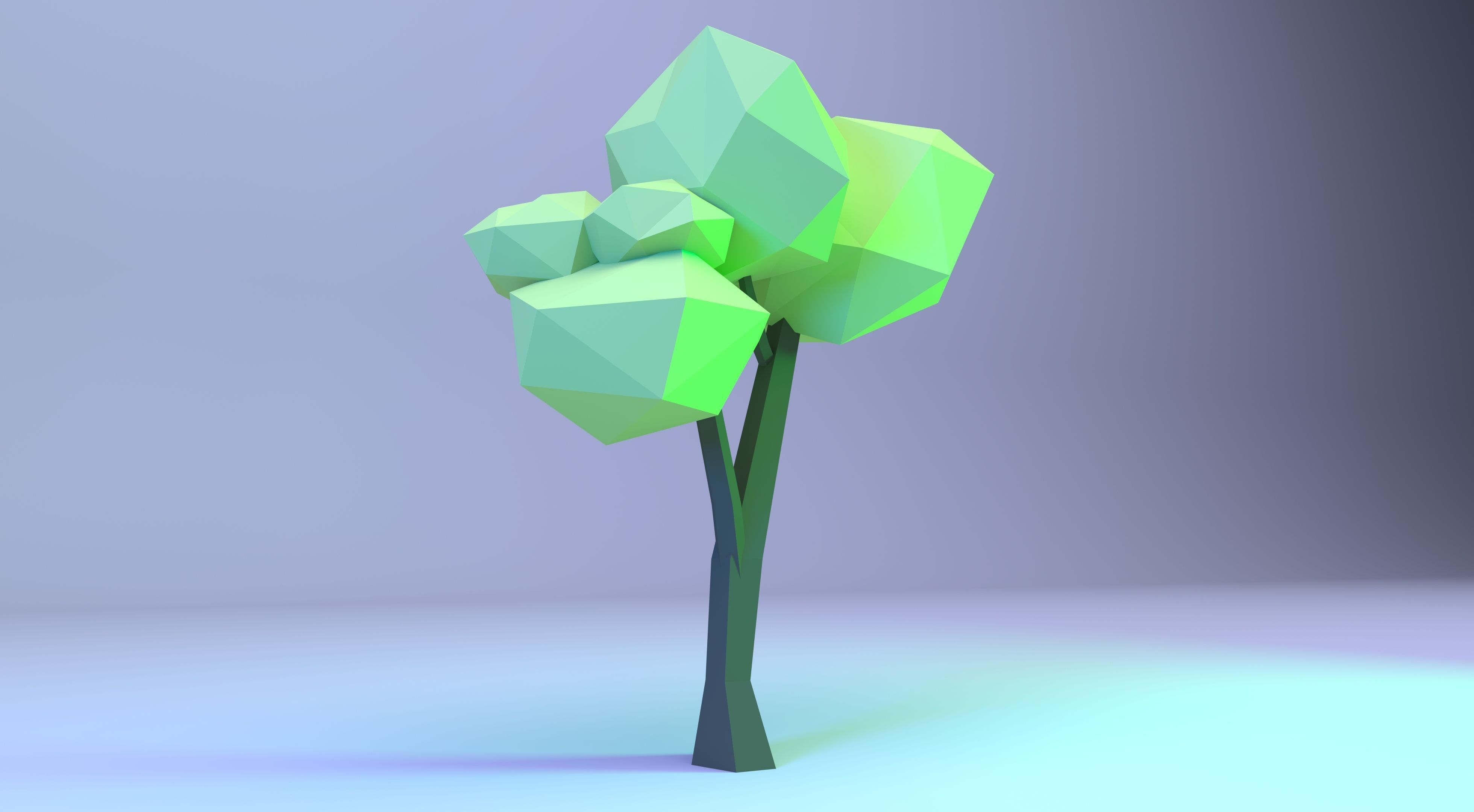 Low Poly Polygon Tree 4 Low-poly 3D model_2