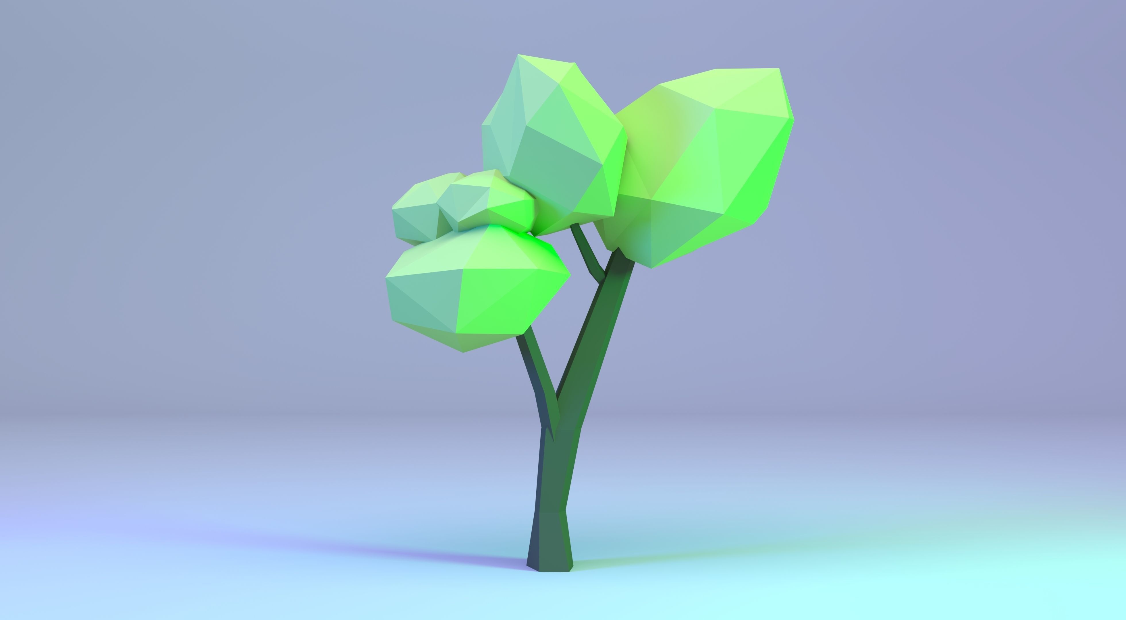 Low Poly Polygon Tree 4 Low-poly 3D model_1