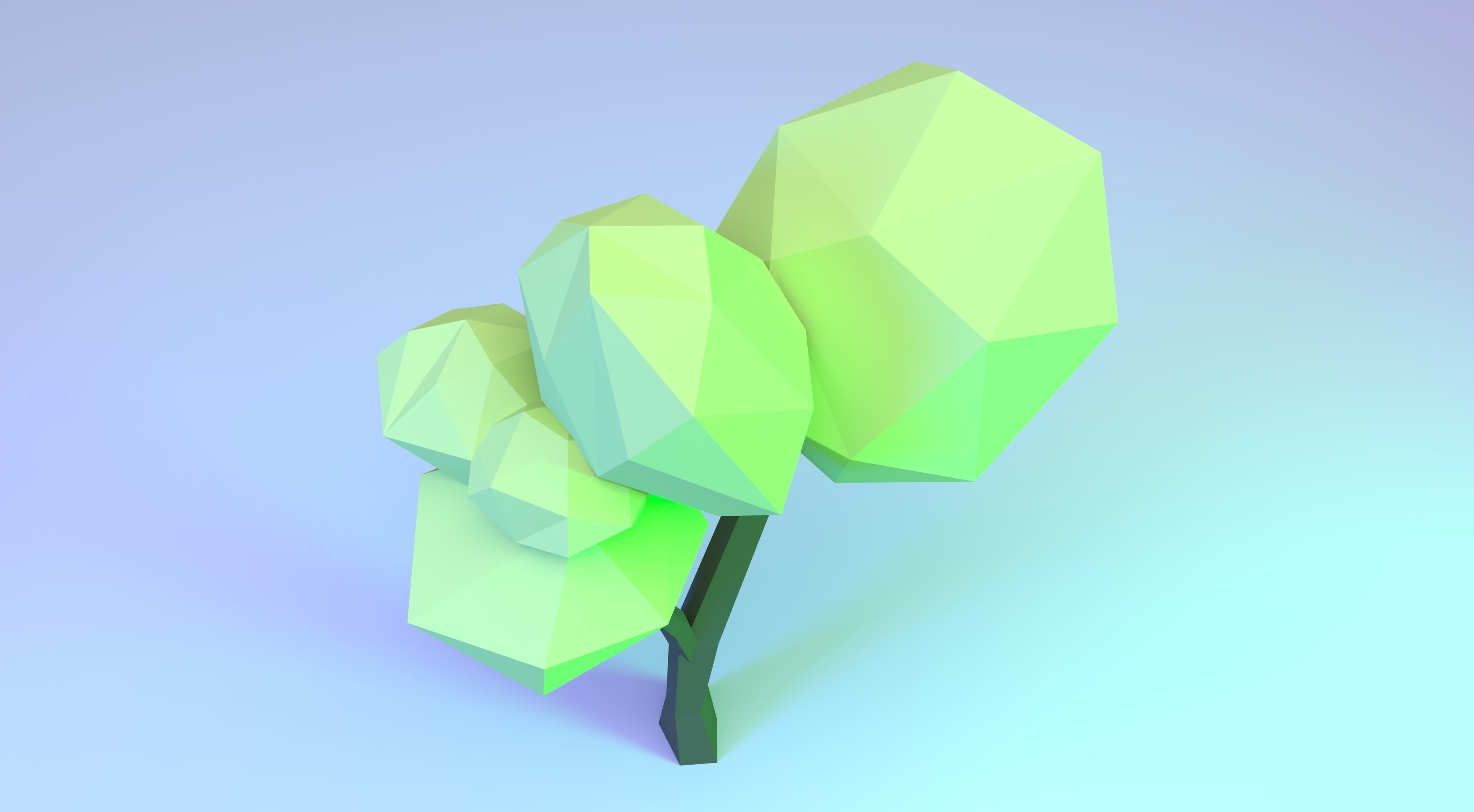 Low Poly Polygon Tree 4 Low-poly 3D model_3