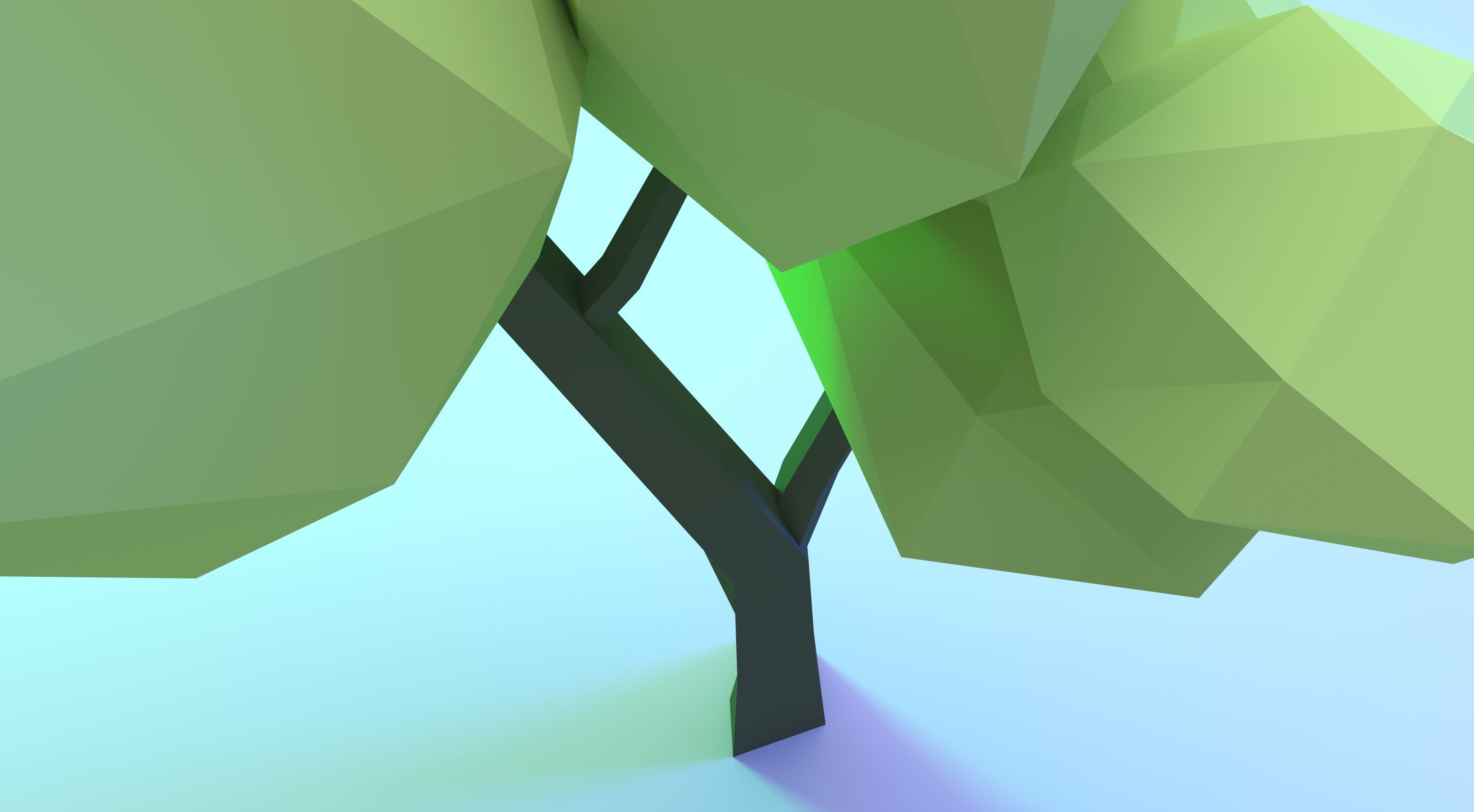 Low Poly Polygon Tree 4 Low-poly 3D model_6