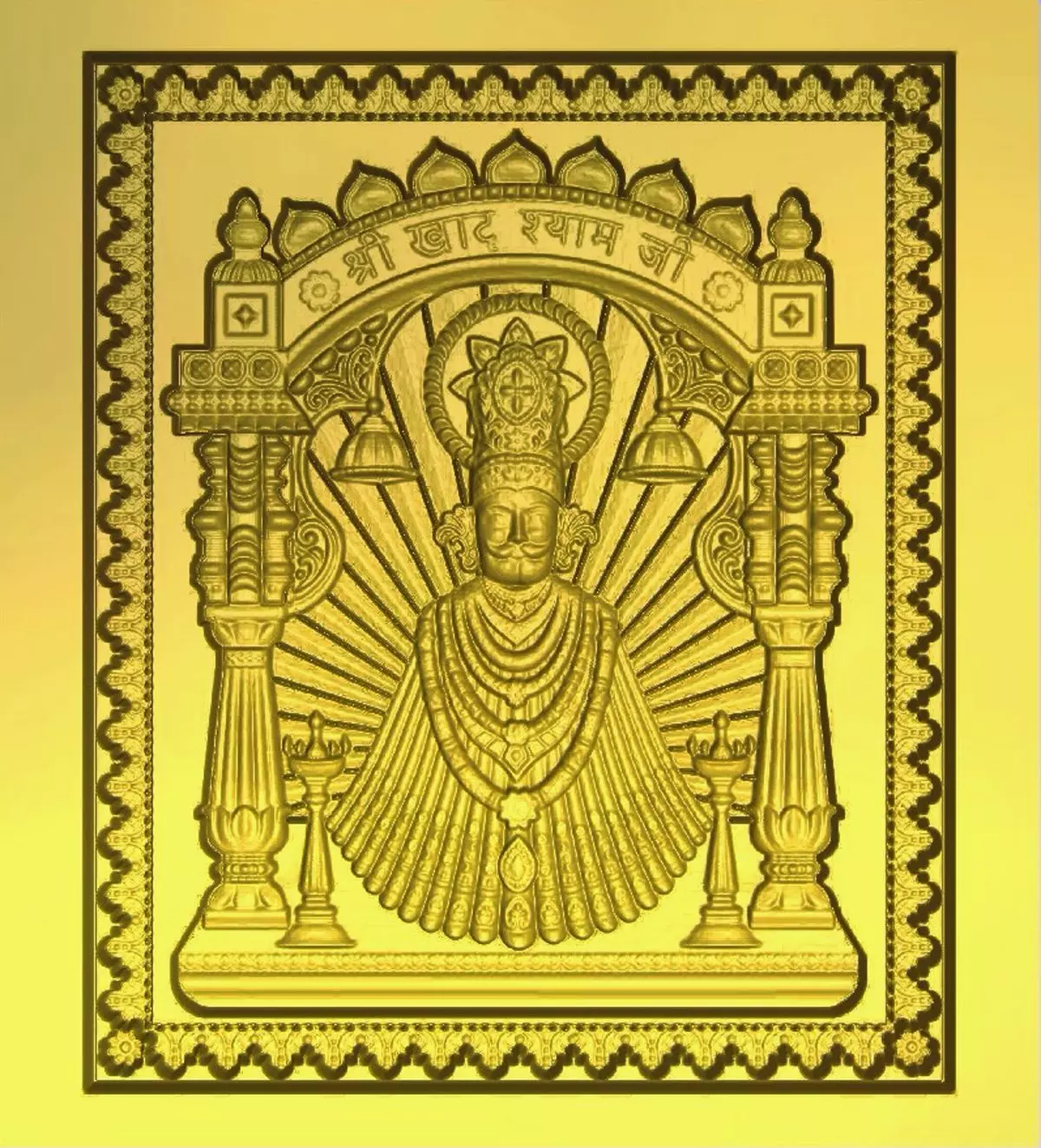 khatu shyam murti relief file 3D print model_0