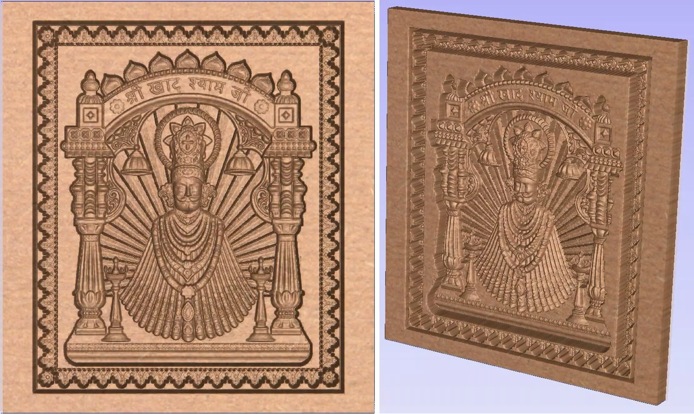 khatu shyam murti relief file 3D print model_1
