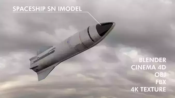Spaceship SpaceX SN 3D Model 3D model