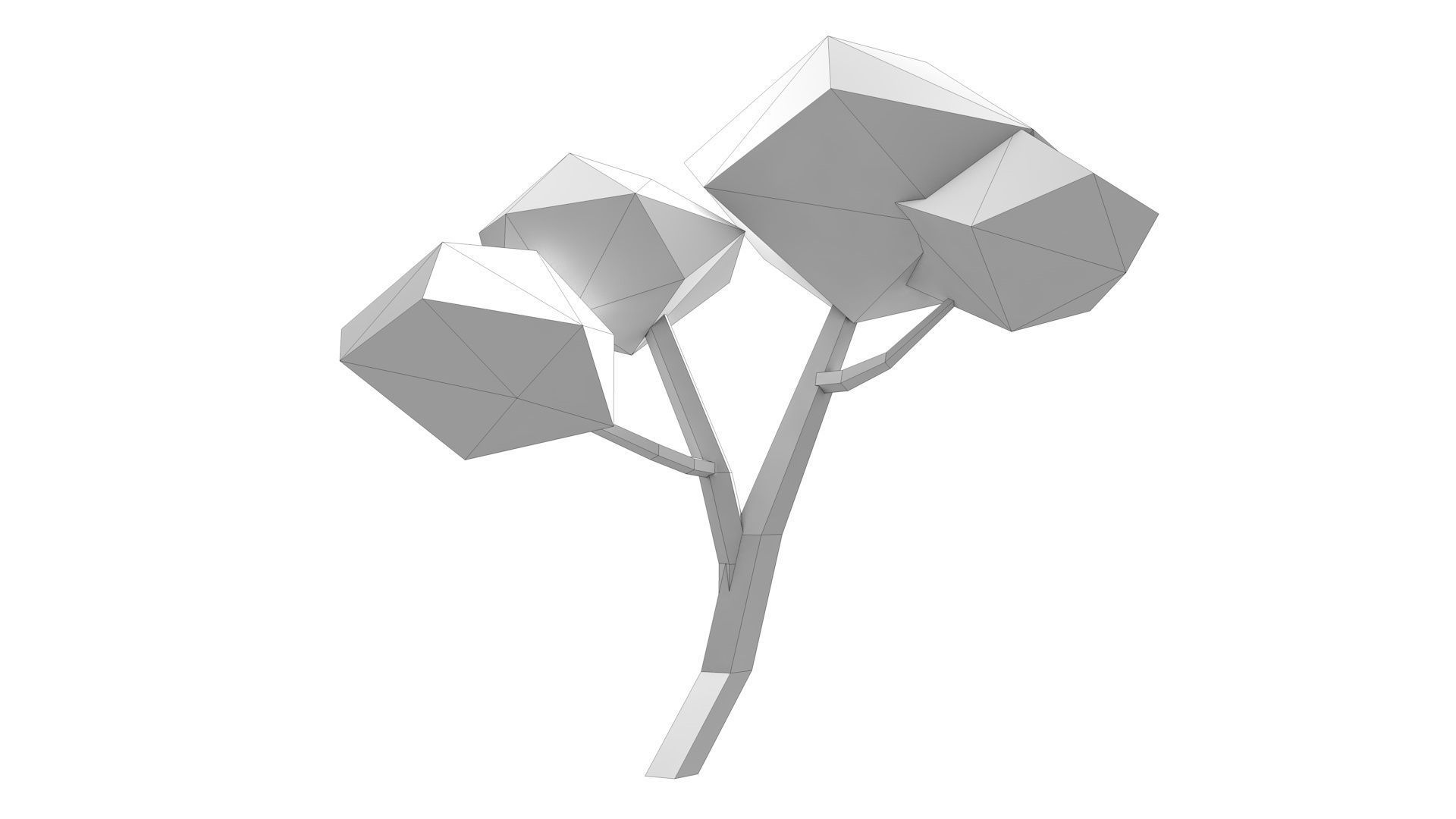 Low Poly Polygon Tree 5 Low-poly 3D model_9