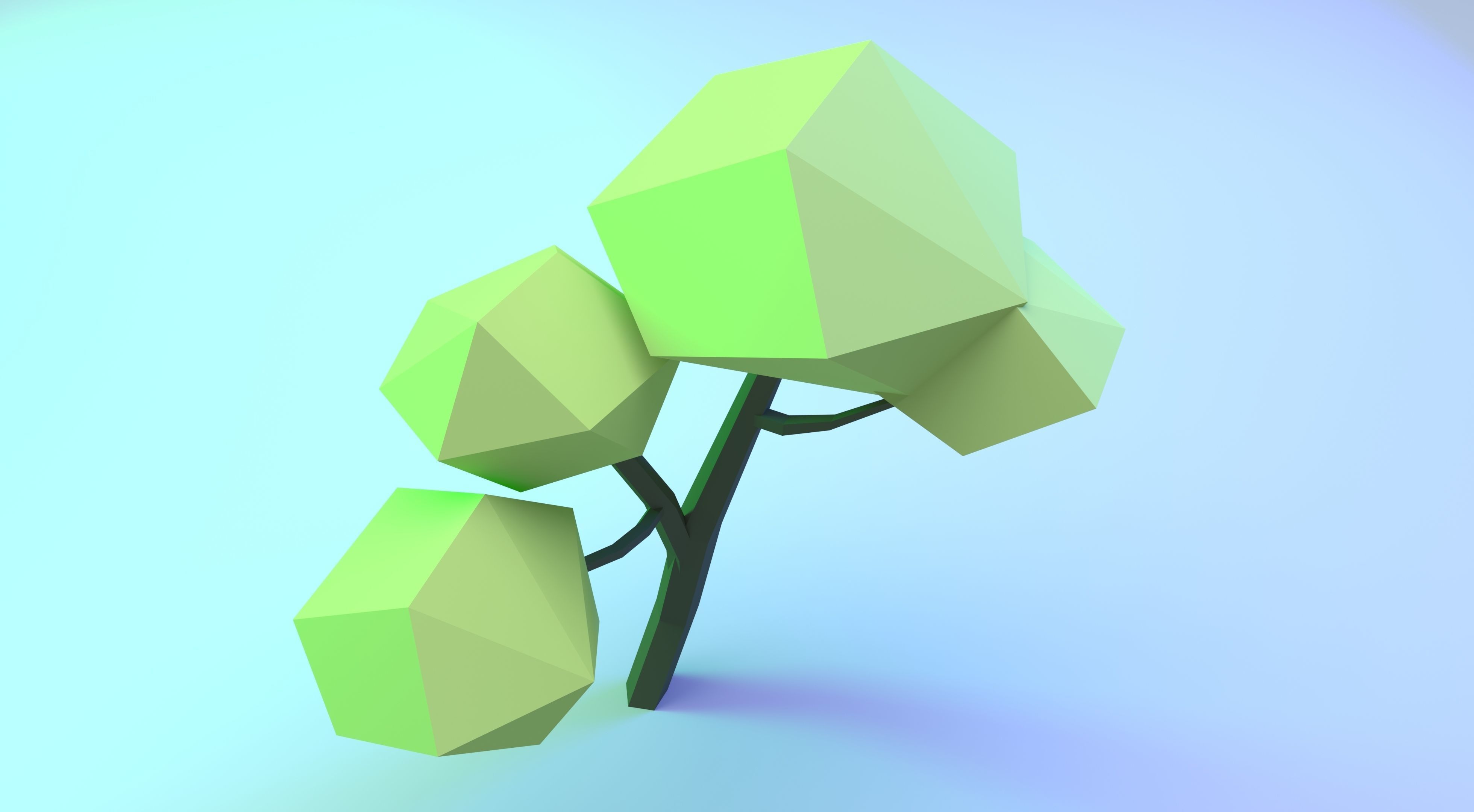 Low Poly Polygon Tree 5 Low-poly 3D model_3