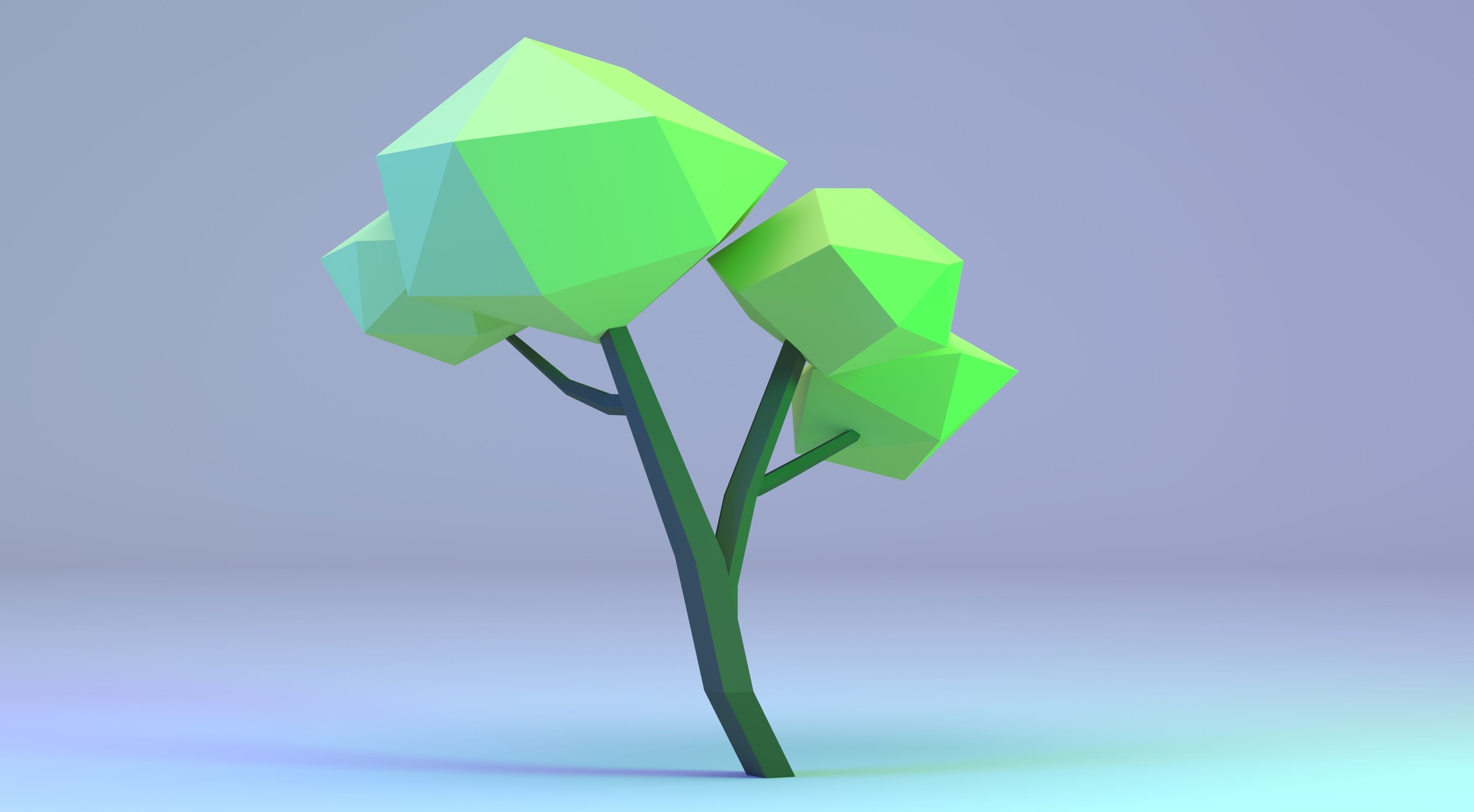 Low Poly Polygon Tree 5 Low-poly 3D model_1