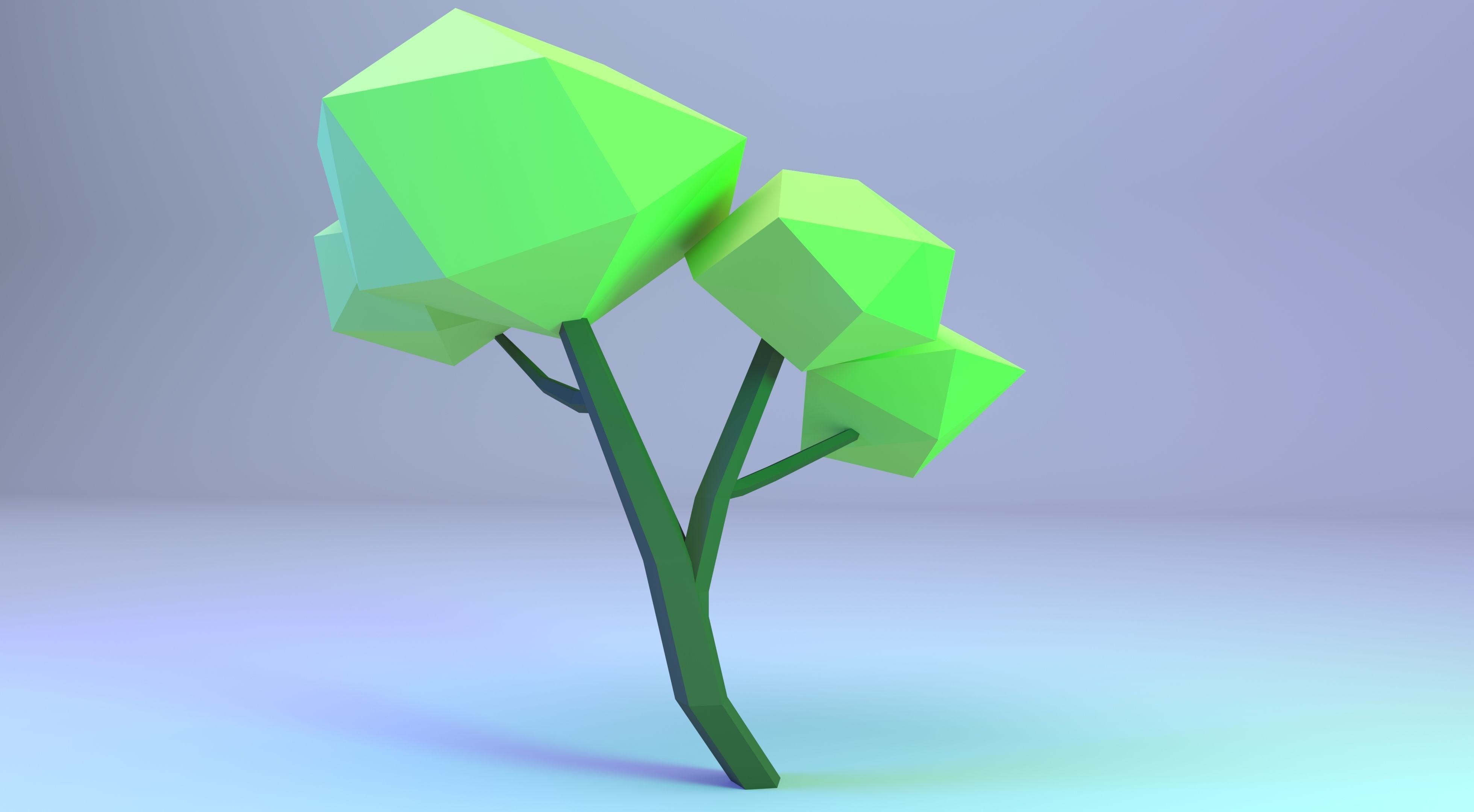 Low Poly Polygon Tree 5 Low-poly 3D model_2