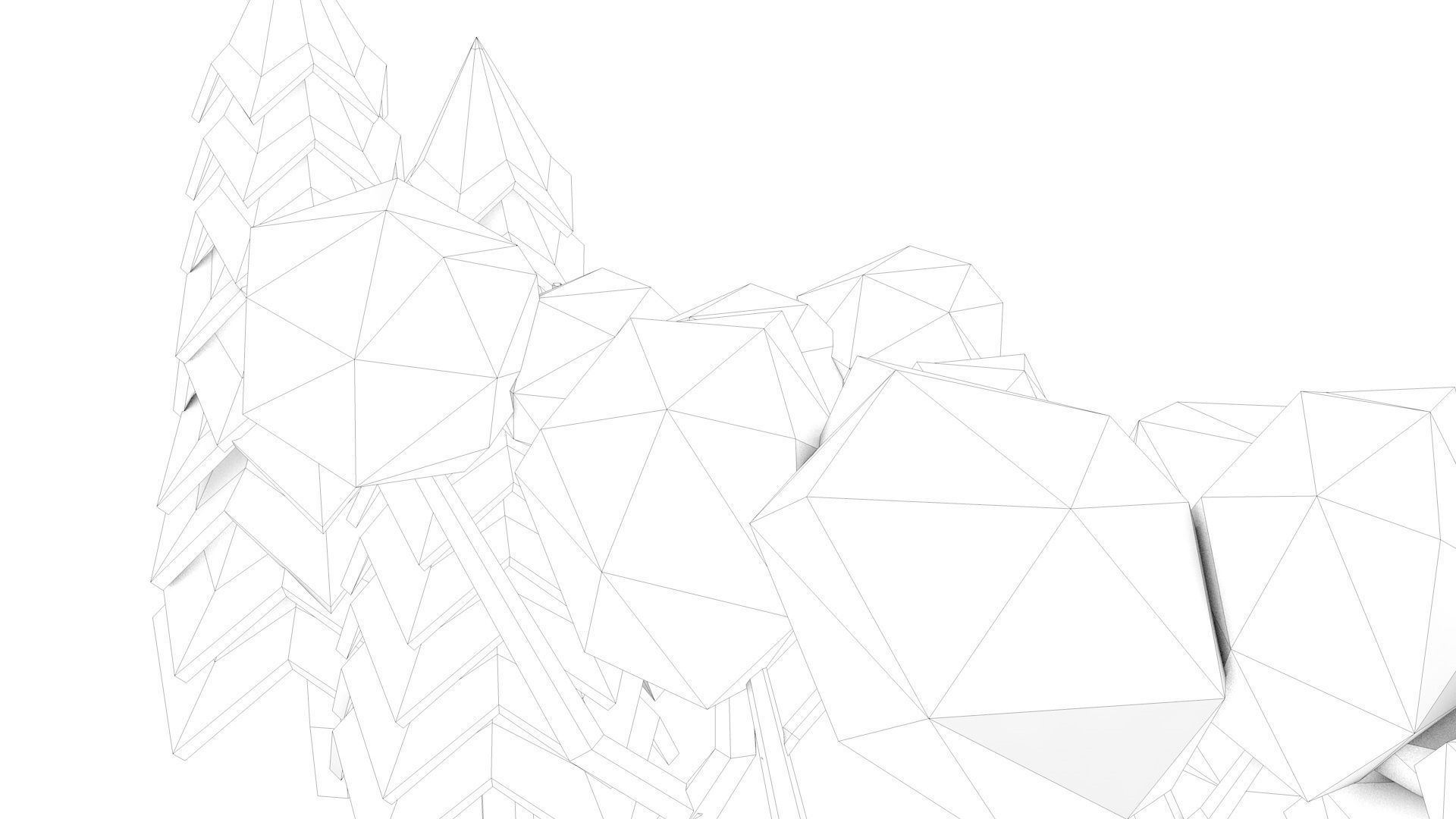 Low Poly Polygon Tree Collection  Low-poly 3D model_16