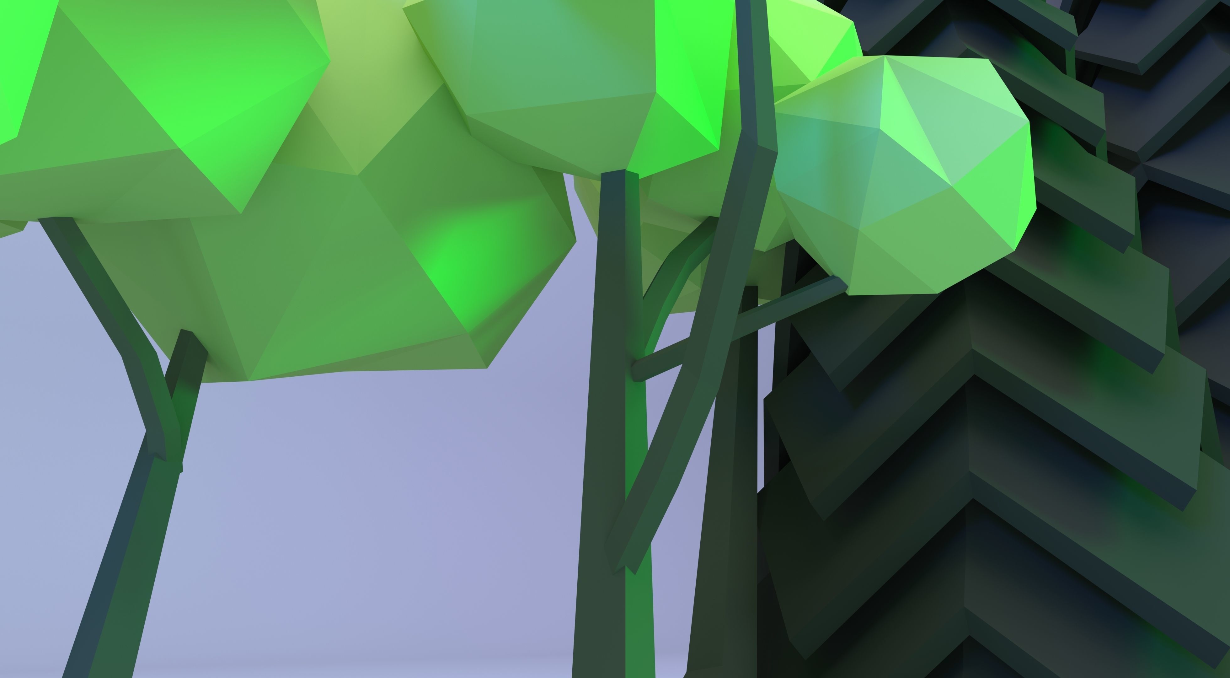 Low Poly Polygon Tree Collection  Low-poly 3D model_9