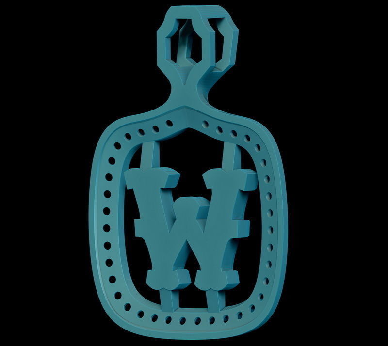 W Letter Pendant 3D print model_6