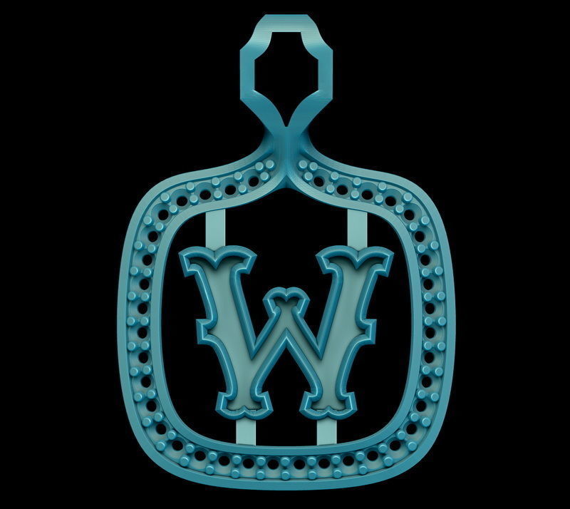 W Letter Pendant 3D print model_2