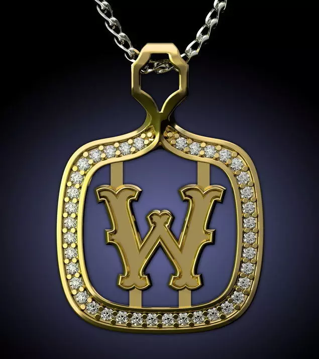 W Letter Pendant 3D print model_0