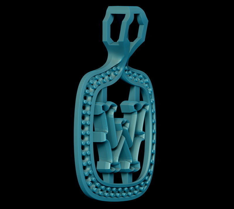 W Letter Pendant 3D print model_4