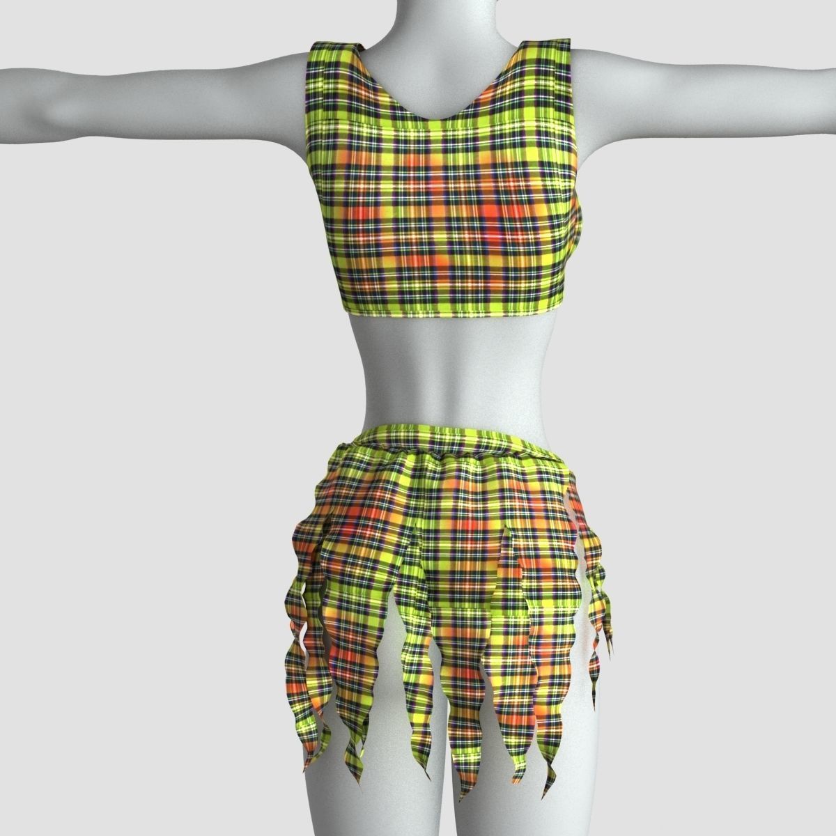 Young woman or girl swimsuit 3D model_3