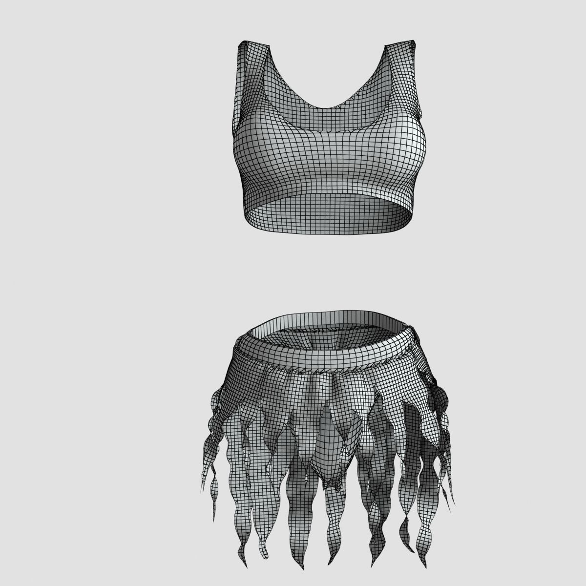 Young woman or girl swimsuit 3D model_5