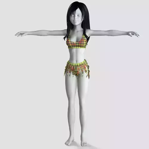 Young woman or girl swimsuit 3D model