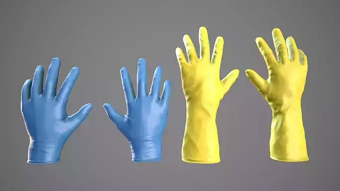 Hand Gloves Low-poly 3D model