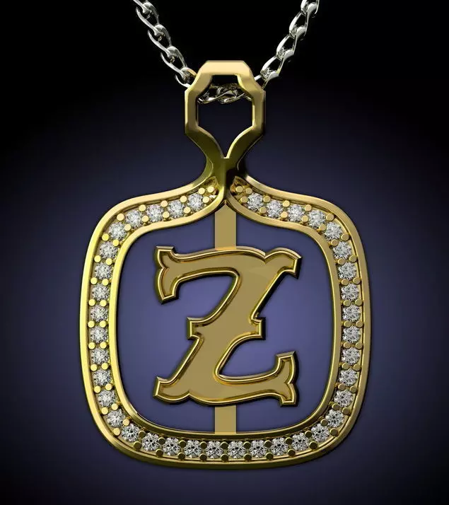 Z Letter Pendant 3D print model_0