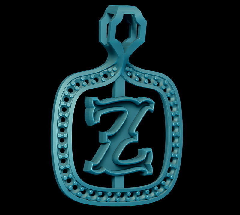 Z Letter Pendant 3D print model_3