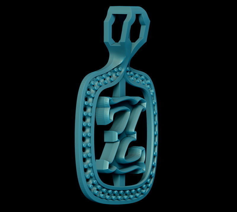 Z Letter Pendant 3D print model_4