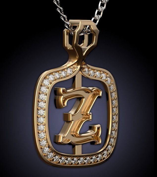 Z Letter Pendant 3D print model_1