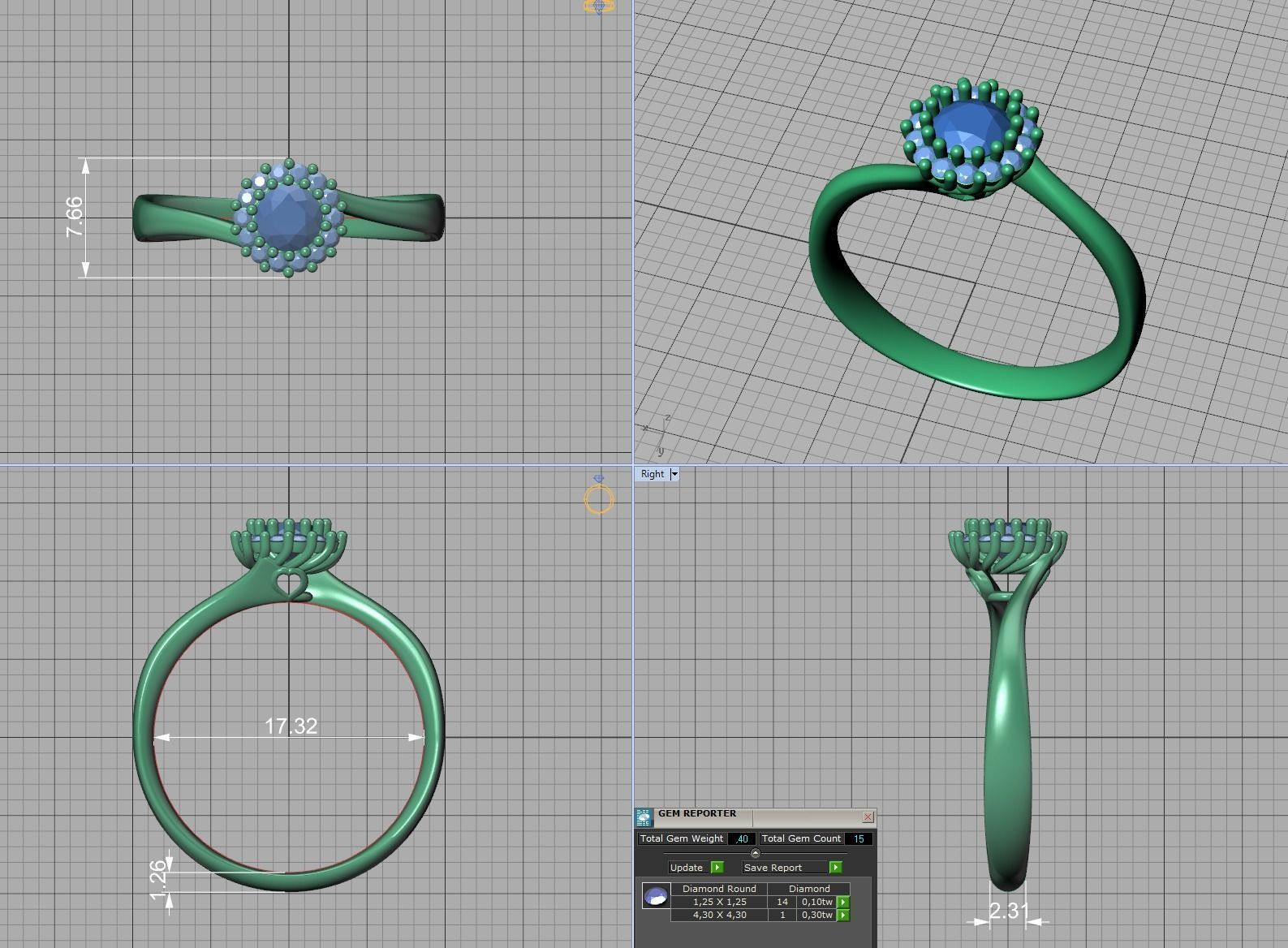 Engagement Solitaire ring 30 pointer Stone Own design 3dmodel 3D print model_8